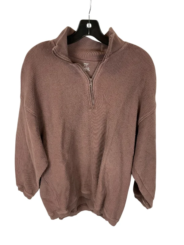 sweatshirts with horn patches -Sweatshirt Collar By Aerie In Brown, Size: S