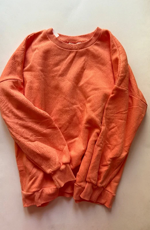 sweatshirts with draped trim -Sweatshirt Crewneck By Zenana Outfitters In Orange, Size: Xl