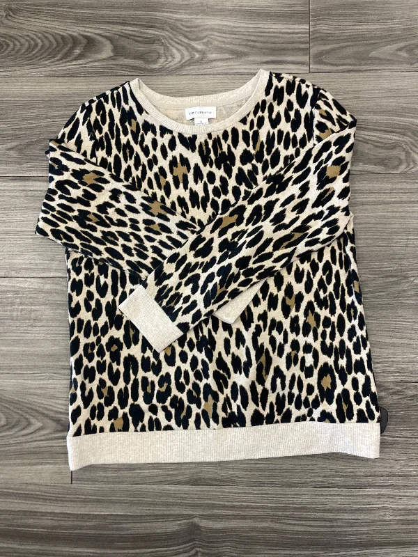 saffron sweatshirts vibrant tone -Sweatshirt Crewneck By Liz Claiborne In Animal Print, Size: L