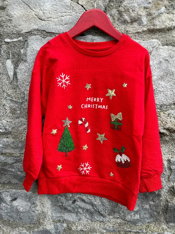 saffron sweatshirts vibrant hue -Merry Christmas red sweatshirt 5-6y (110-116cm)