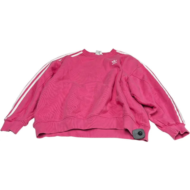 long sweatshirts cozy wrap -Sweatshirt Crewneck By Adidas In Pink, Size: S