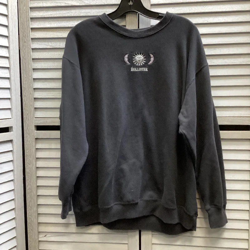 sweatshirts with ruched hem -Sweatshirt Crewneck By Hollister In Grey, Size: S