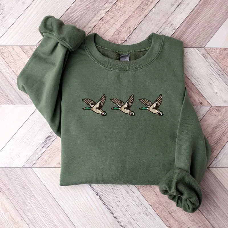 leather-jute sweatshirts hybrid -Duck Animal Lover Sweatshirt