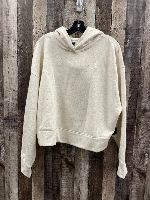 sweatshirts with draped trim -Sweatshirt Hoodie By Old Navy In Beige, Size: L