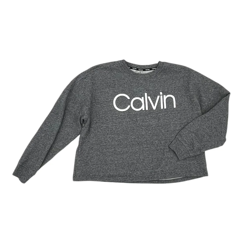 wool-ramie sweatshirts warm -Sweatshirt Crewneck By Calvin Klein In Grey, Size:M