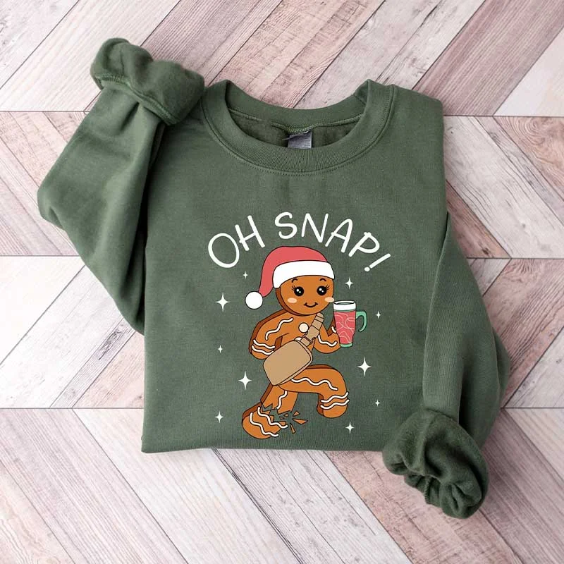 jute-silk sweatshirts rustic -Oh Snap Gingerbread Sweatshirt