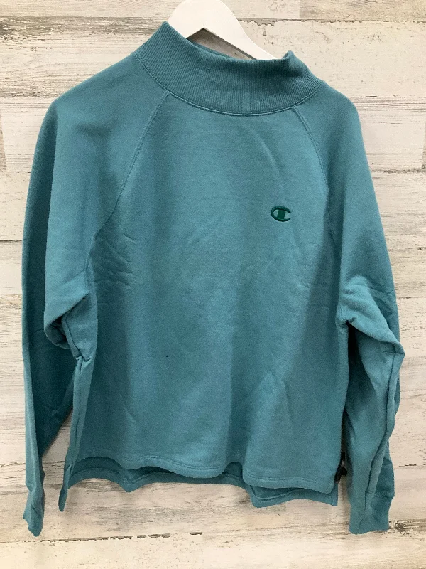 hemp-jute sweatshirts eco -Athletic Sweatshirt Collar By Champion In Aqua, Size: Xl