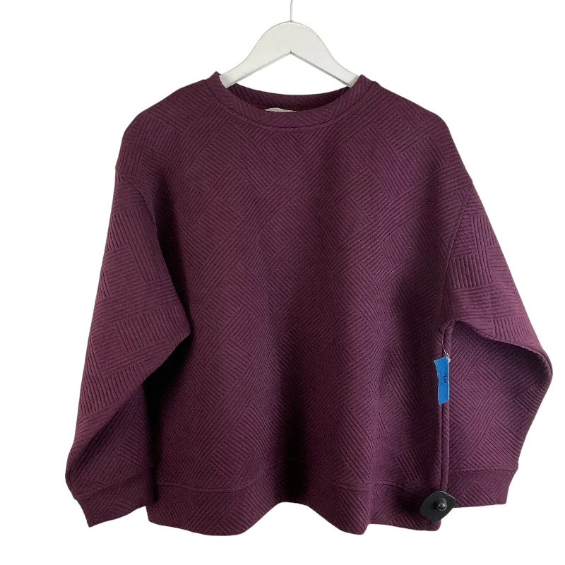 wool-jute sweatshirts warm -Sweatshirt Crewneck By Clothes Mentor In Purple, Size: S