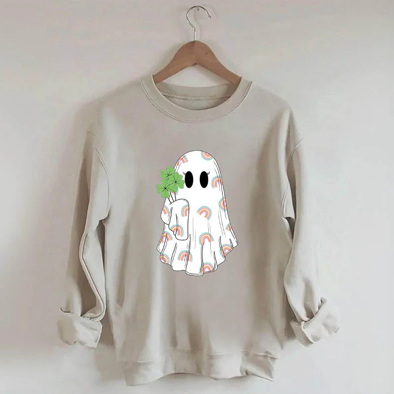 sweatshirts with agate trim -Funny St Patricks Day Ghost Sweatshirt