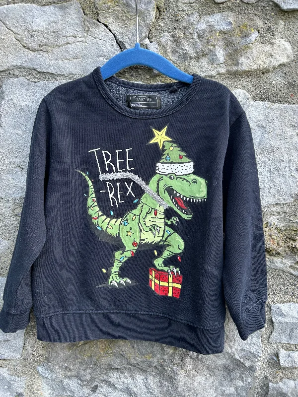 sweatshirts with lattice trim -Tree T-rex navy sweatshirt 4y (104cm)