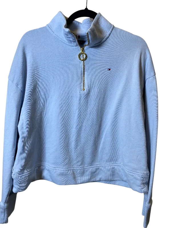 long sweatshirts cozy wrap -Sweatshirt Collar By Tommy Hilfiger In Aqua, Size: M