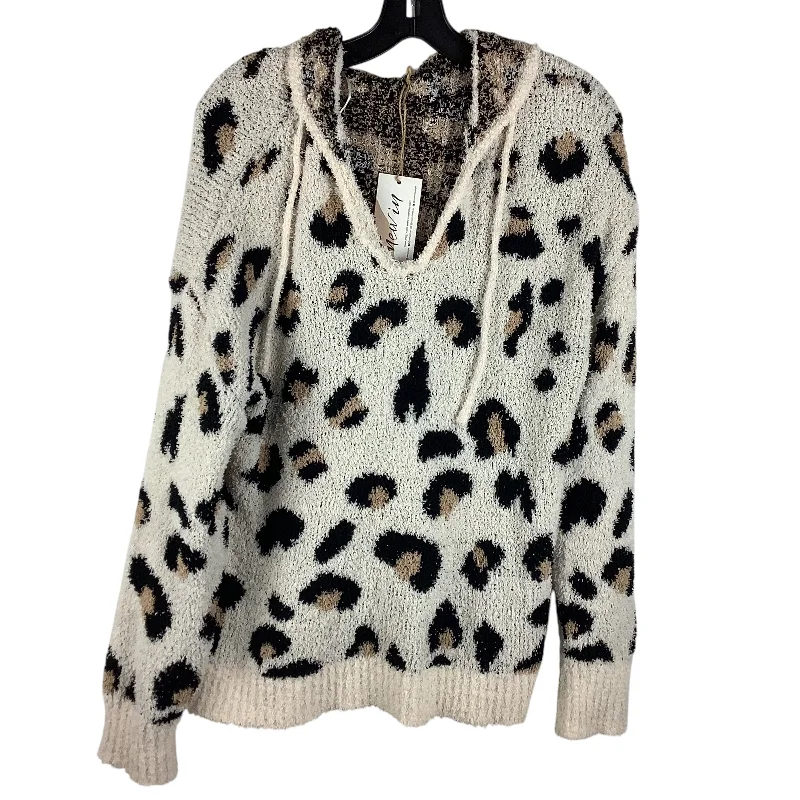 jute-ramie sweatshirts rustic -Sweatshirt Hoodie By Clothes Mentor In Animal Print, Size: L