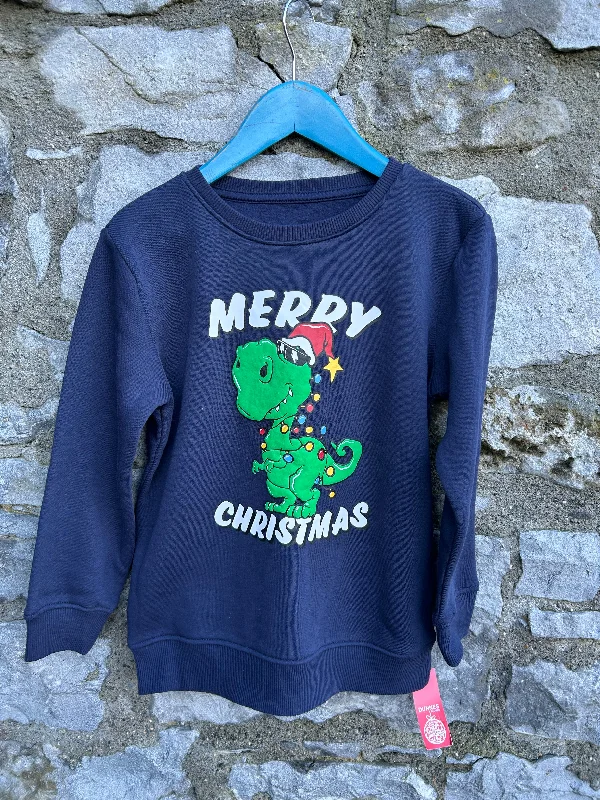 sweatshirts women dusk sage -T-rex navy Christmas sweatshirt  7-8y (122-128cm)