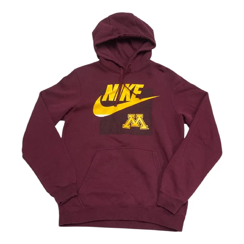 sweatshirts with lattice trim -Sweatshirt Hoodie By Nike In Maroon, Size: S