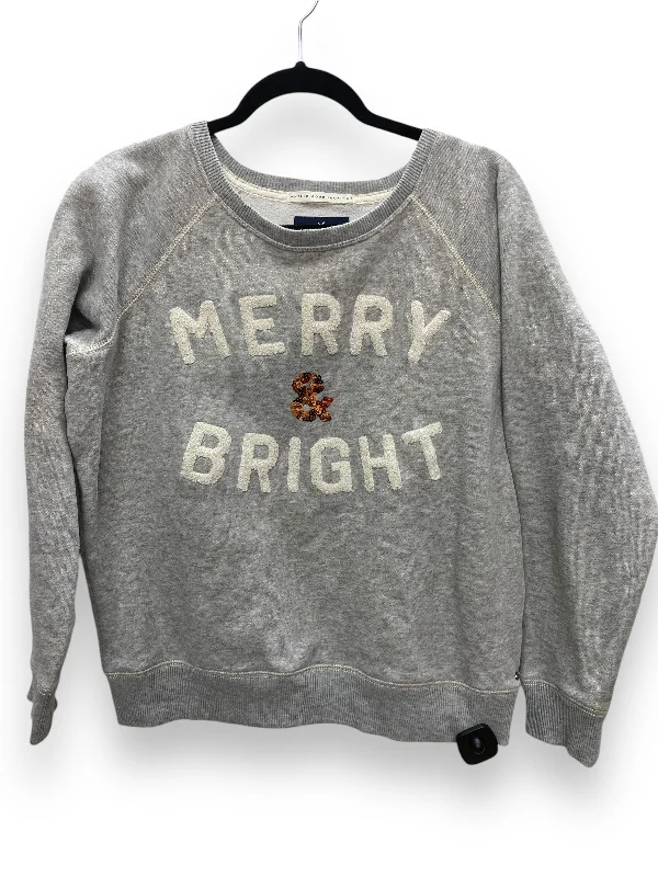 sweatshirts women arctic dune -Sweatshirt Crewneck By American Eagle In Grey, Size: L