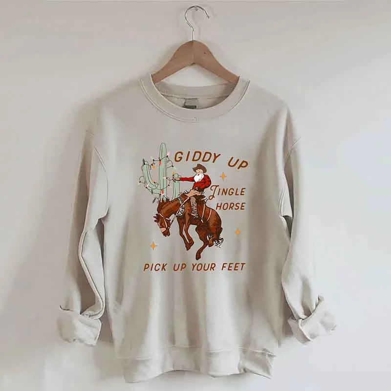 sweatshirts women soft marigold -Cowboy Christmas Sweatshirt