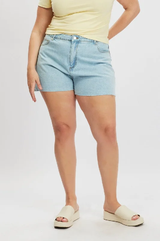 petite light shorts -Denim Relaxed Shorts High Rise