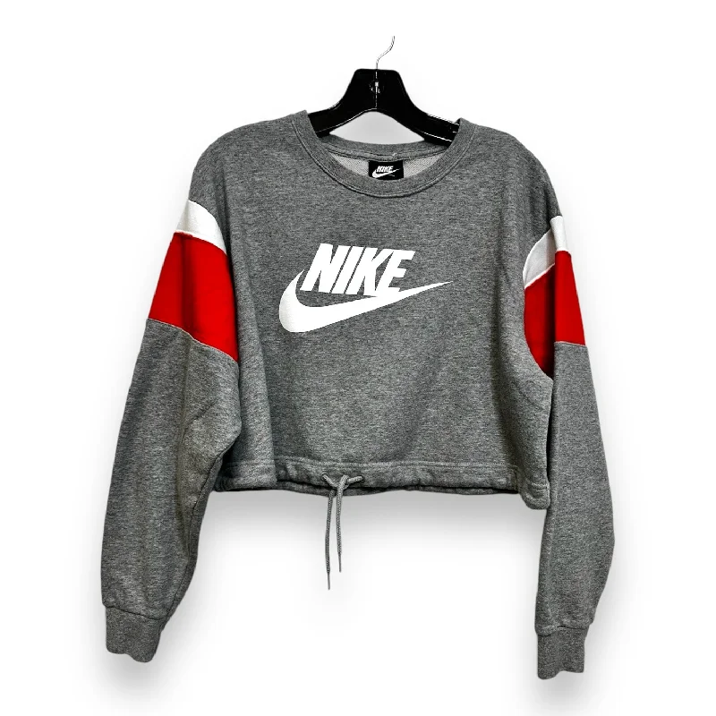 sweatshirts men trail splice -Sweatshirt Crewneck By Nike In Grey, Size: L