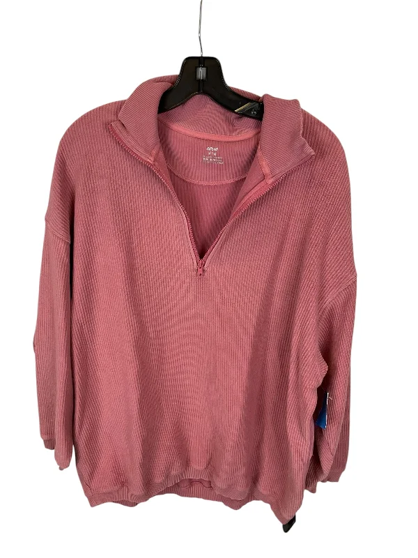 sweatshirts with scalloped hem -Sweatshirt Collar By Aerie In Pink, Size: M