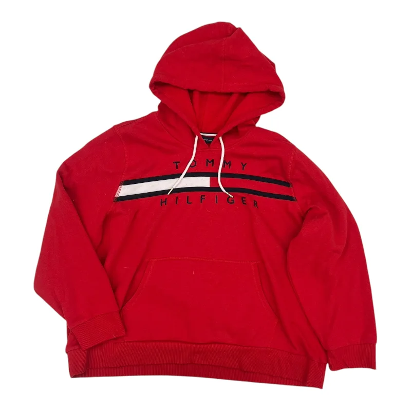 sweatshirts women arctic fern -Sweatshirt Hoodie By Tommy Hilfiger In Red, Size:2X