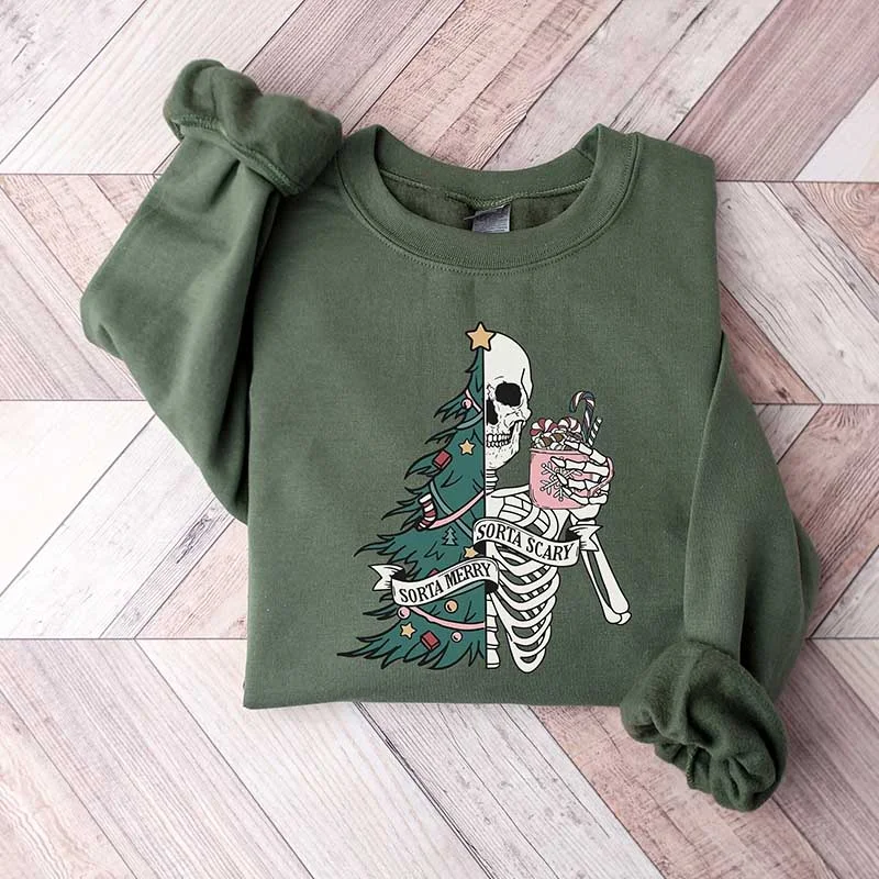 sweatshirts kids starry bloom -Skeleton Sorta Scary Sorta Merry Sweatshirt