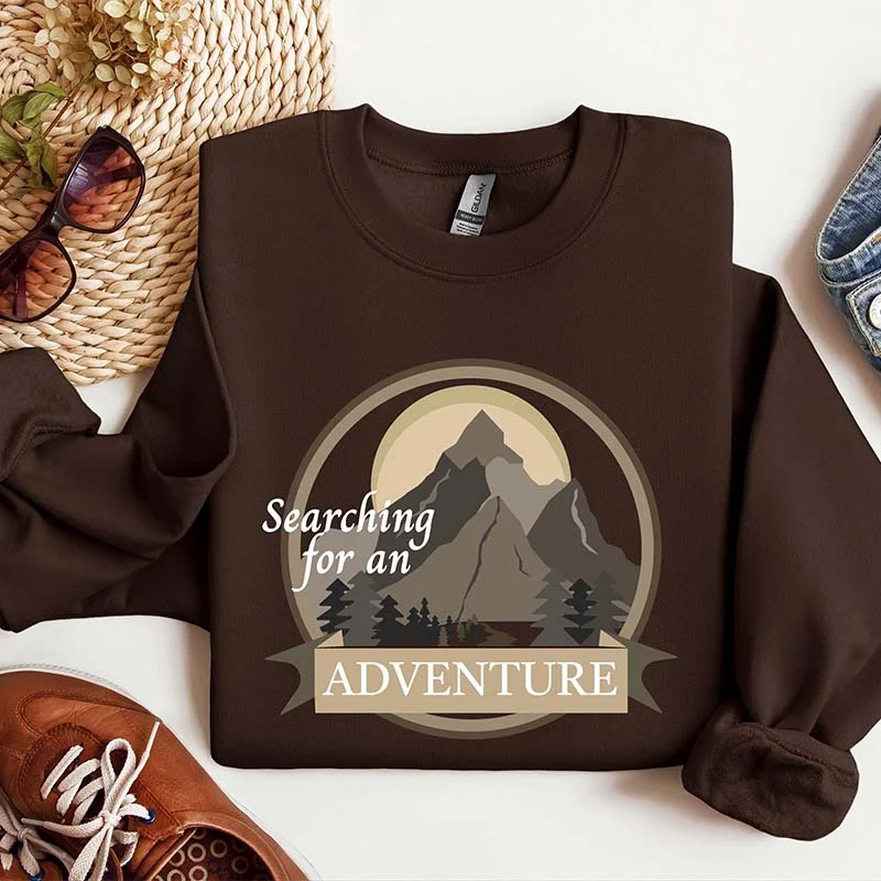 hemp-ramie sweatshirts eco -Searching For An Adventure Sweatshirt