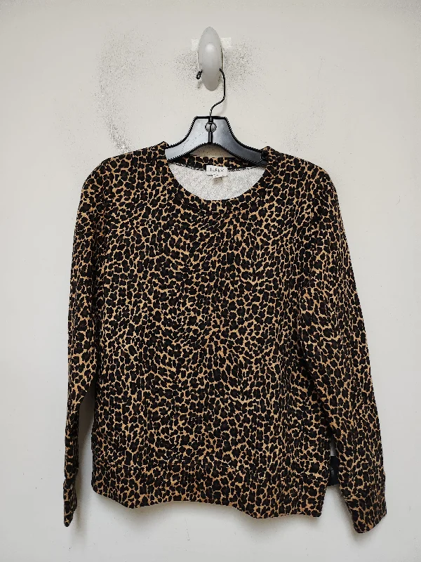 sweatshirts with ruched trim -Sweatshirt Crewneck By J. Crew In Animal Print, Size: Xs