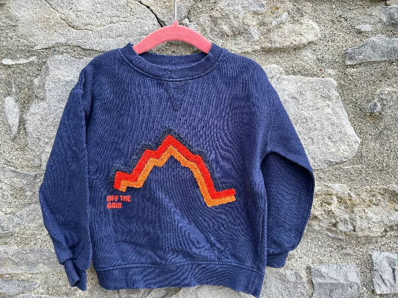 sweatshirts teens cosmic dune -Navy sweatshirt with an orange chevron  2-3y (92-98cm)