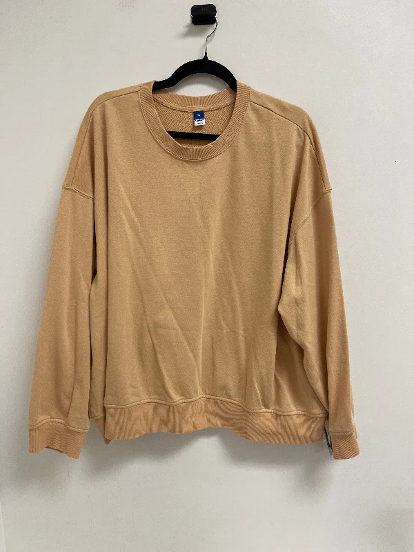 sweatshirts with draped hem -Sweatshirt Crewneck By Old Navy In Brown, Size: 3x