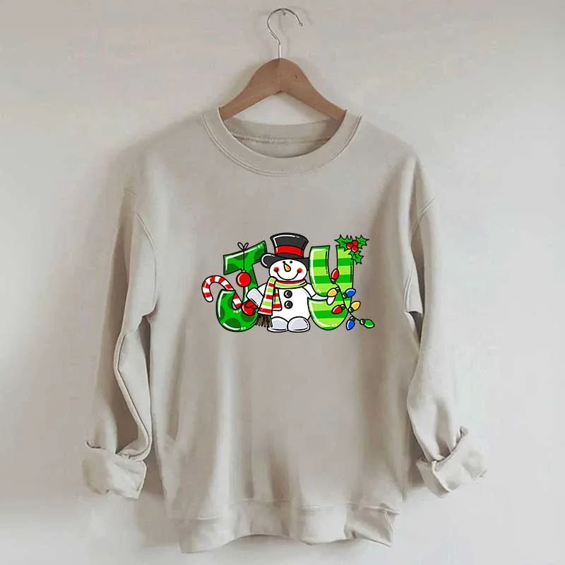 hemp-jute sweatshirts eco -Christmas Snowman  Lights Sweatshirt