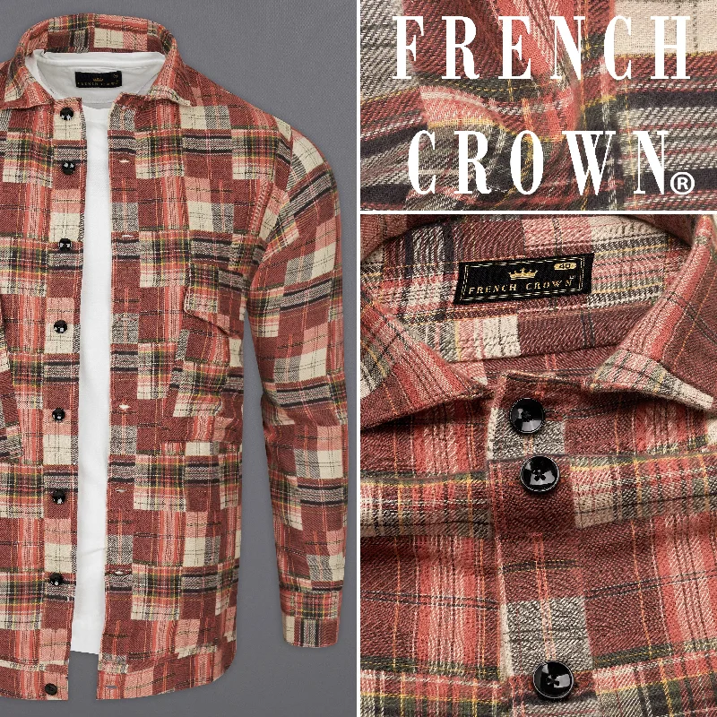 jacket men trail check -Ironstone with Hampton Brown Multicolour Flannel Designer Overshirt/Shacket