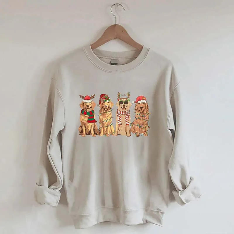 cropped sweatshirts desert layer -Golden Retriever Christmas Sweatshirt