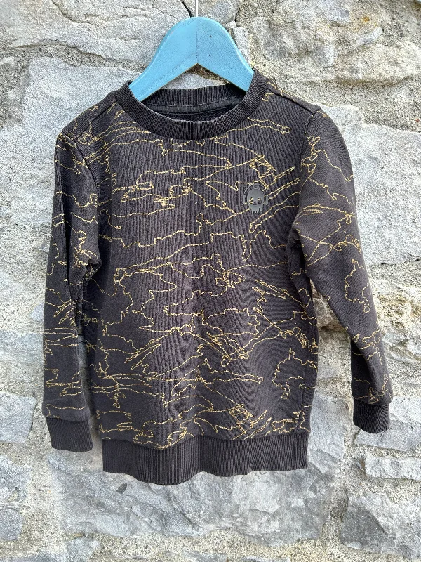 clove sweatshirts rich hue -Gold marble black sweatshirt   4-5y (104-110cm)