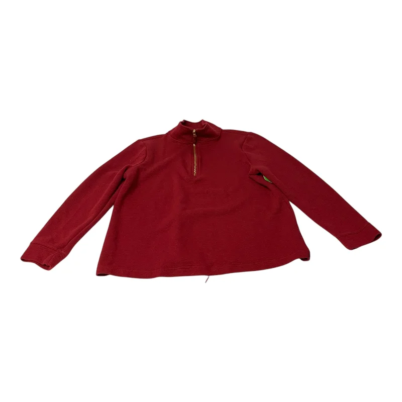 sweatshirts with scalloped trim -Sweatshirt Collar By Croft And Barrow In Red, Size: Xl