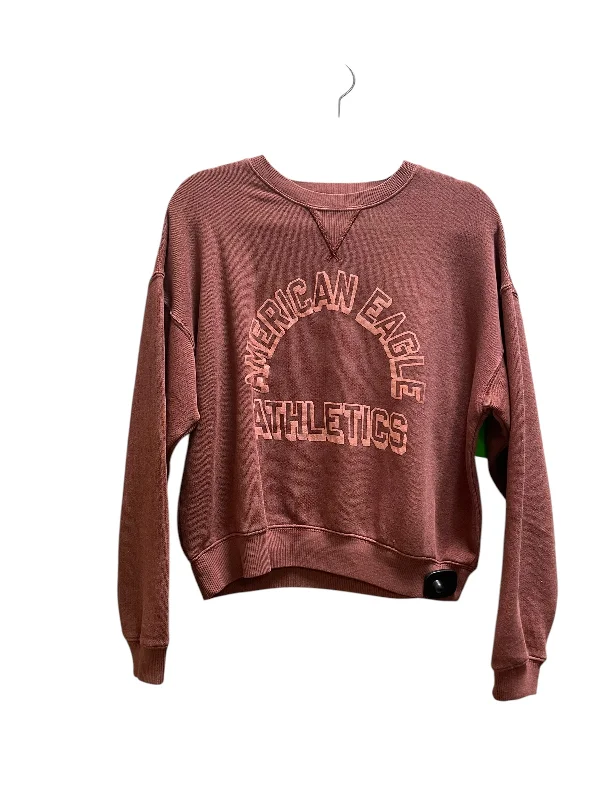 sweatshirts with twisted trim -Sweatshirt Crewneck By American Eagle In Red, Size: Xs