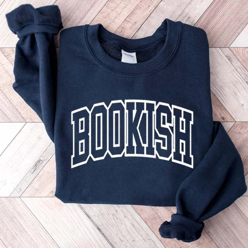 sweatshirts with bead trim -Bookish Minimalist Sweatshirt