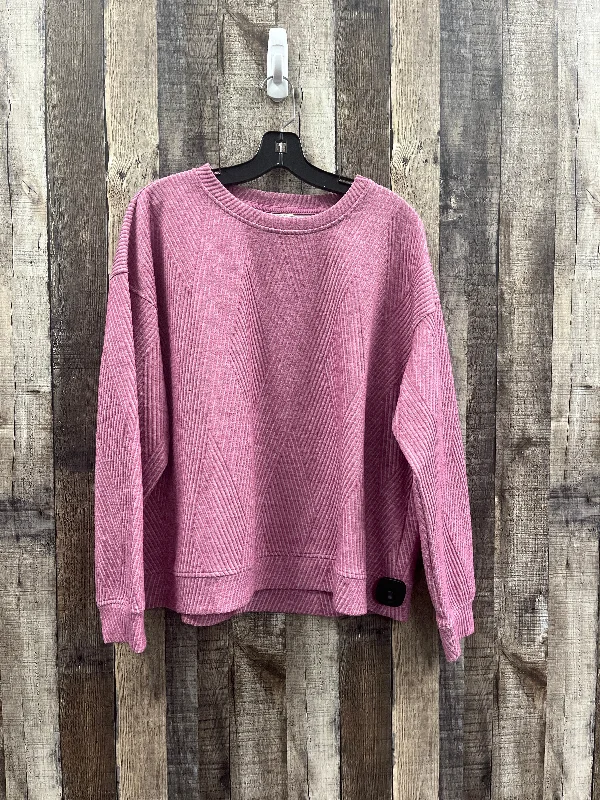 cropped sweatshirts desert layer -Sweatshirt Crewneck By Versona In Pink, Size: L