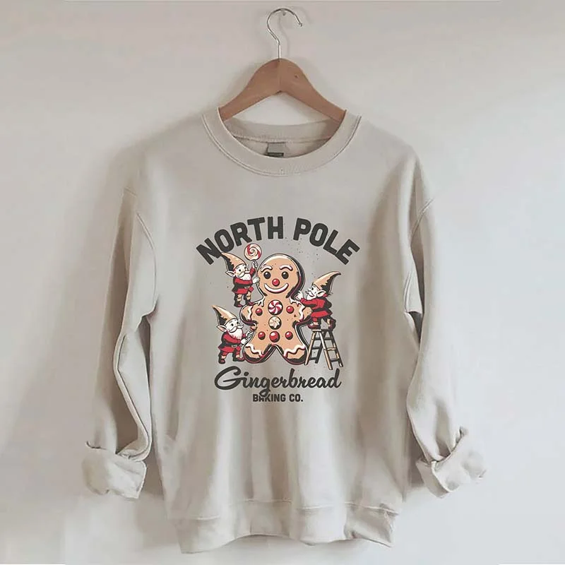 cotton-jute sweatshirts soft -North Pole Gingerbread Baking Co Sweatshirt