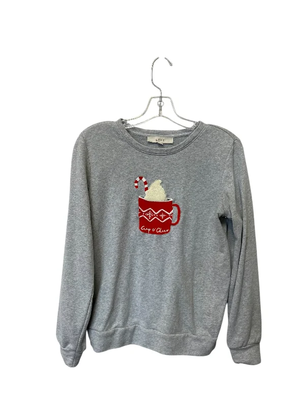 cotton-jute sweatshirts soft -Sweatshirt Crewneck By Loft In Grey, Size: Xs