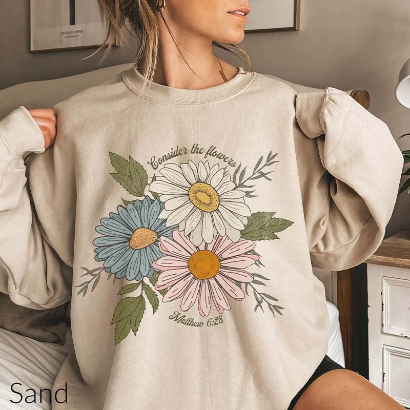 sweatshirts kids lunar canyon -Consider the Flowers Graphic Faith Sweatshirt