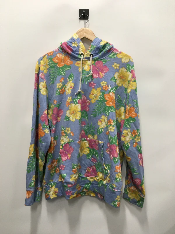 tweed-jute sweatshirts classic -Sweatshirt Hoodie By Polo Ralph Lauren In Floral Print, Size: Xl