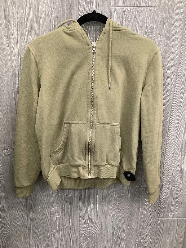 sweatshirts with bead trim -Sweatshirt Hoodie By H&m In Green, Size: M