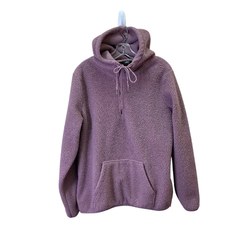 boucle-fleece sweatshirts plush -Athletic Sweatshirt Hoodie By Eddie Bauer In Mauve, Size:L