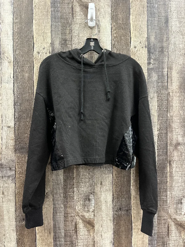 sweatshirts with bead logos -Sweatshirt Hoodie By Hem & Thread In Black, Size: S