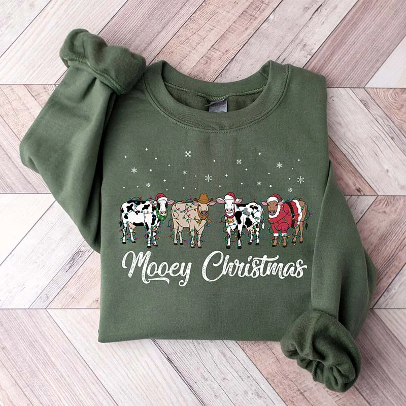 sweatshirts teens solar dune -Christmas Cow Lover Sweatshirt