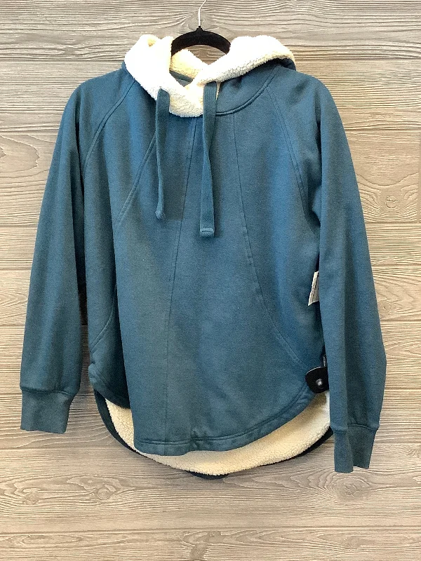 cotton-ramie sweatshirts soft -Sweatshirt Hoodie By Eddie Bauer In Blue, Size: S