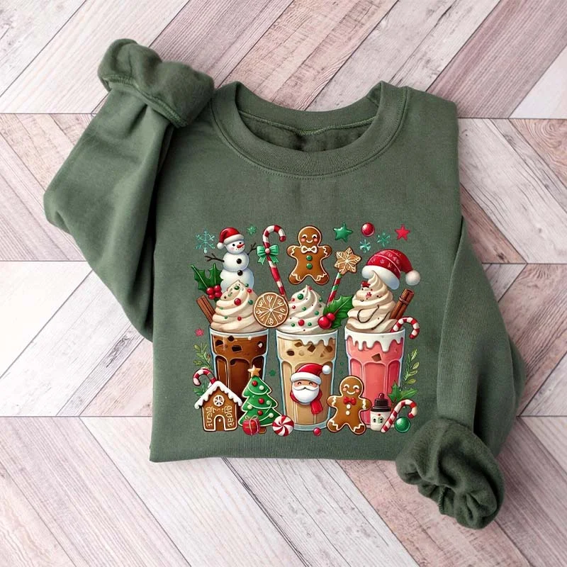 sweatshirts women dusk sage -Gingerbread  Christmas Coffee Sweatshirt