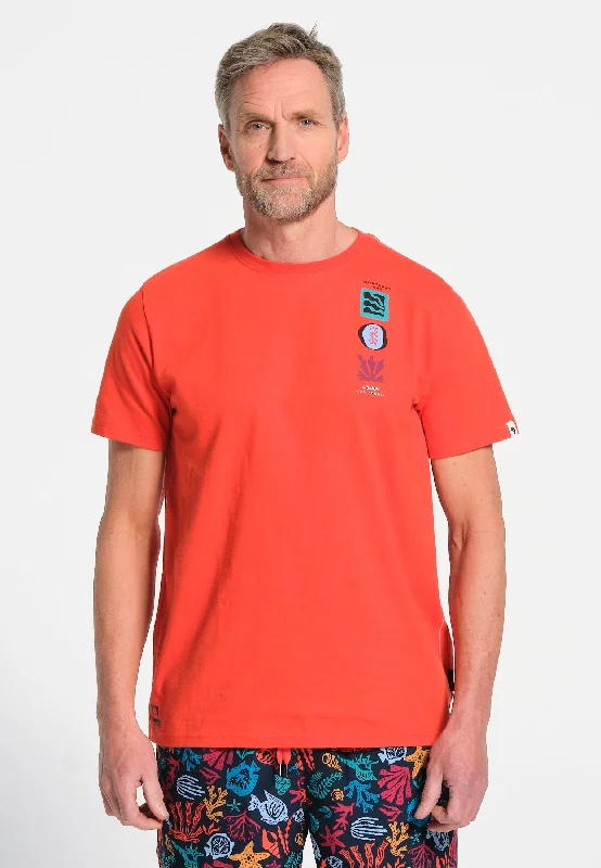 olive active t-shirts -T-Shirt homme orange motif arrière