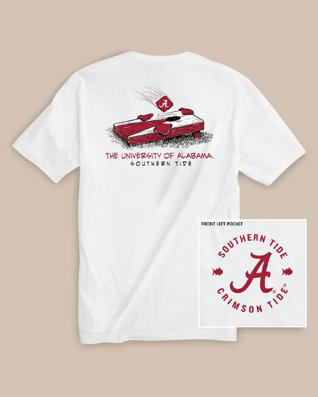 glossy finish t-shirts -Alabama Crimson Tide Cornhole T-Shirt