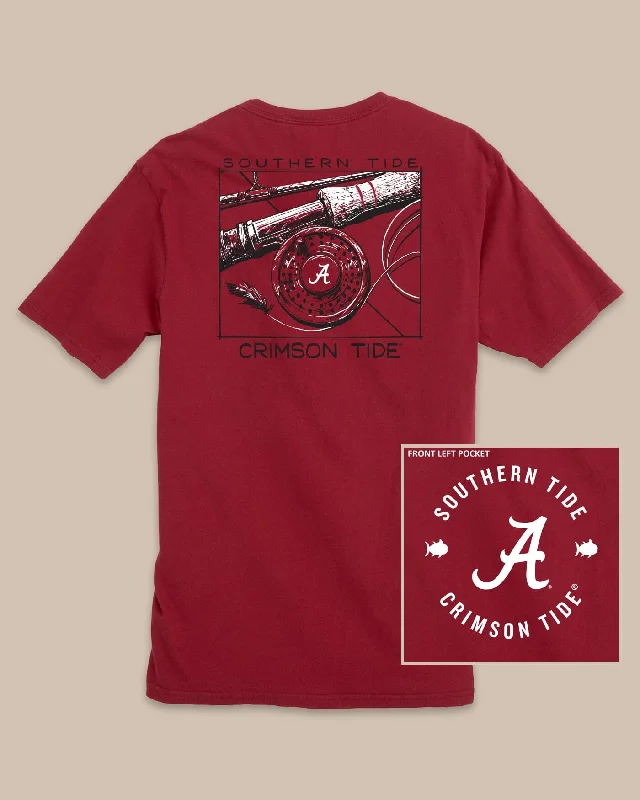 mustard eye-catching t-shirts -Alabama Crimson Tide Gameday Fly Reel T-Shirt